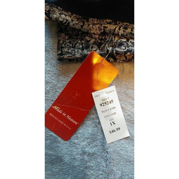 New Made in Heaven Plus Size 1X Black Ivory Floral Open Front Cardigan Sweater - Picture 6 of 8